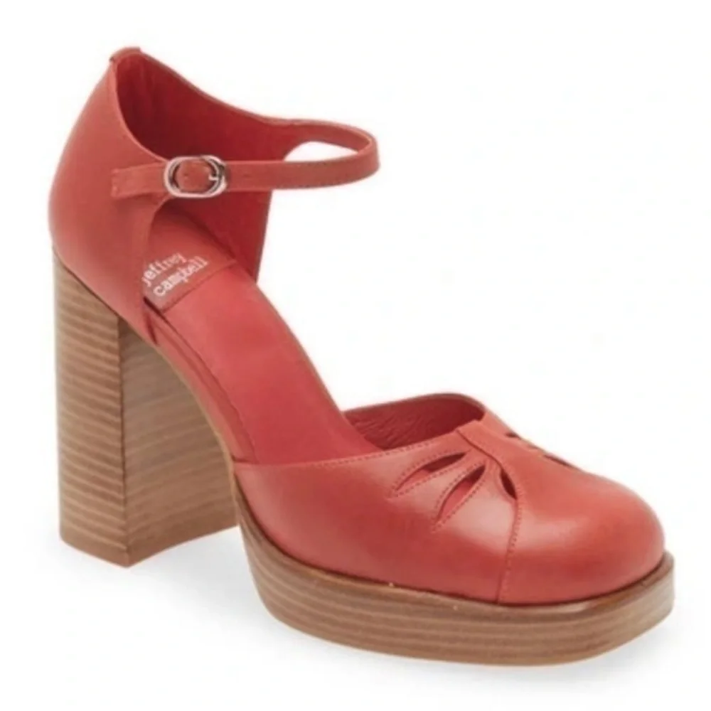 โถ๏ธ Jeffrey Campbellโ๏ธ Star Man Pump Size 10 Red - Picture 1 of 17